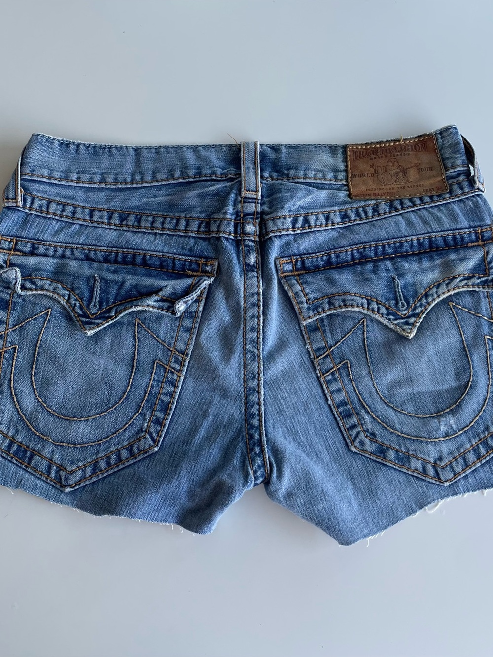 True Religion Light Blue Denim Jean Shorts